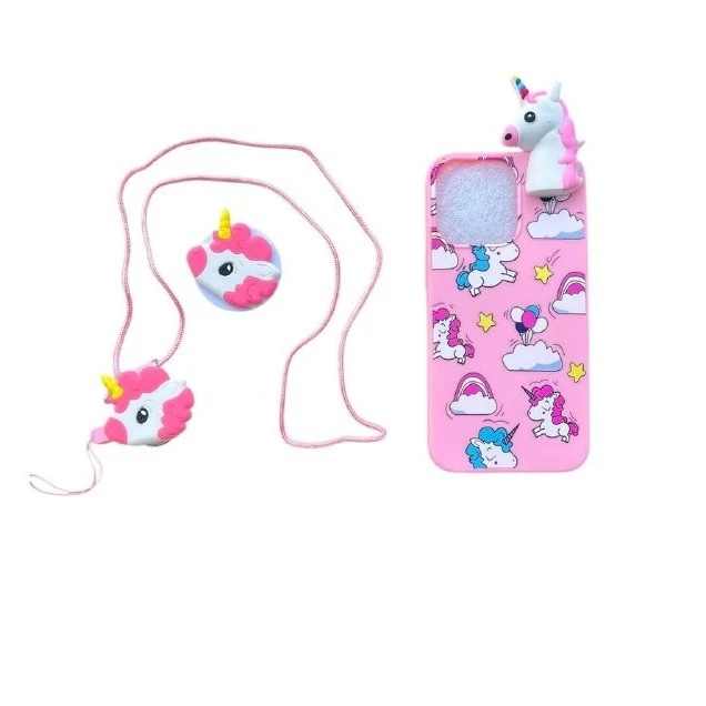 کاور مدل اسب شاخدار کد an25 مناسب برای گوشی موبایل اپل iphone 13 Pro به همراه بند و پایه نگهدارنده