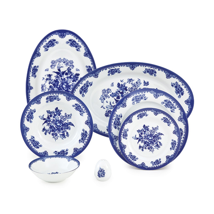 سرویس غذاخوری 28 پارچه چینی زرین ایران سری ایتالیا اف مدل فلورانس درجه یک