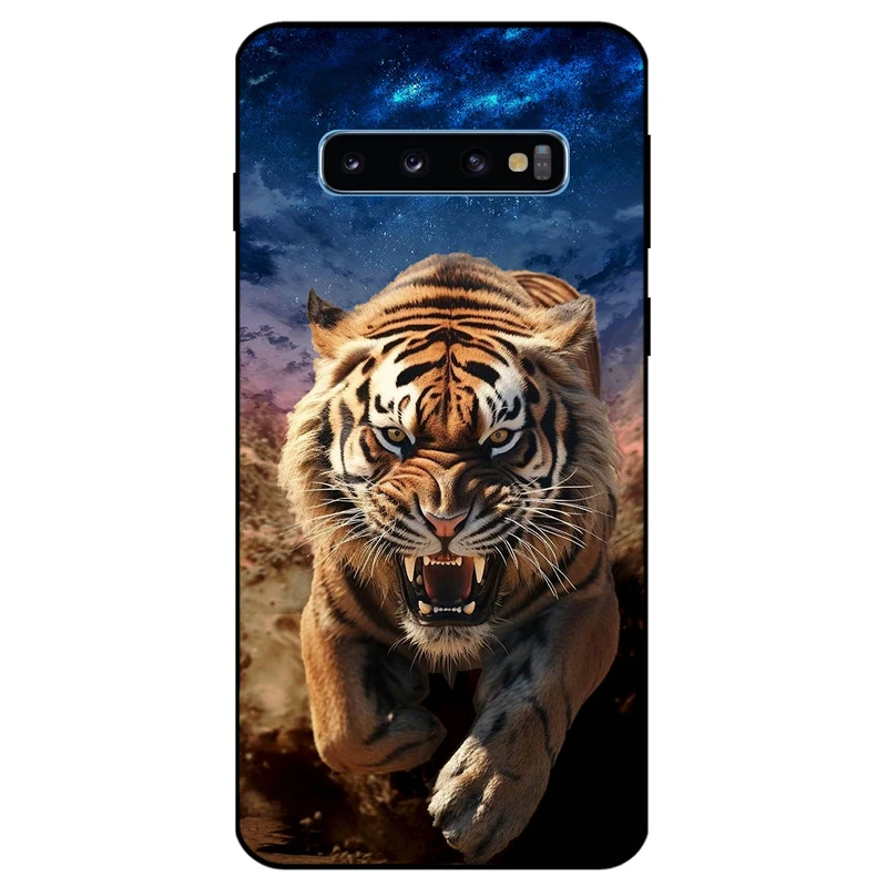 کاور مگافون طرح ببر مدل 7454 مناسب برای گوشی موبایل سامسونگ Galaxy S10         