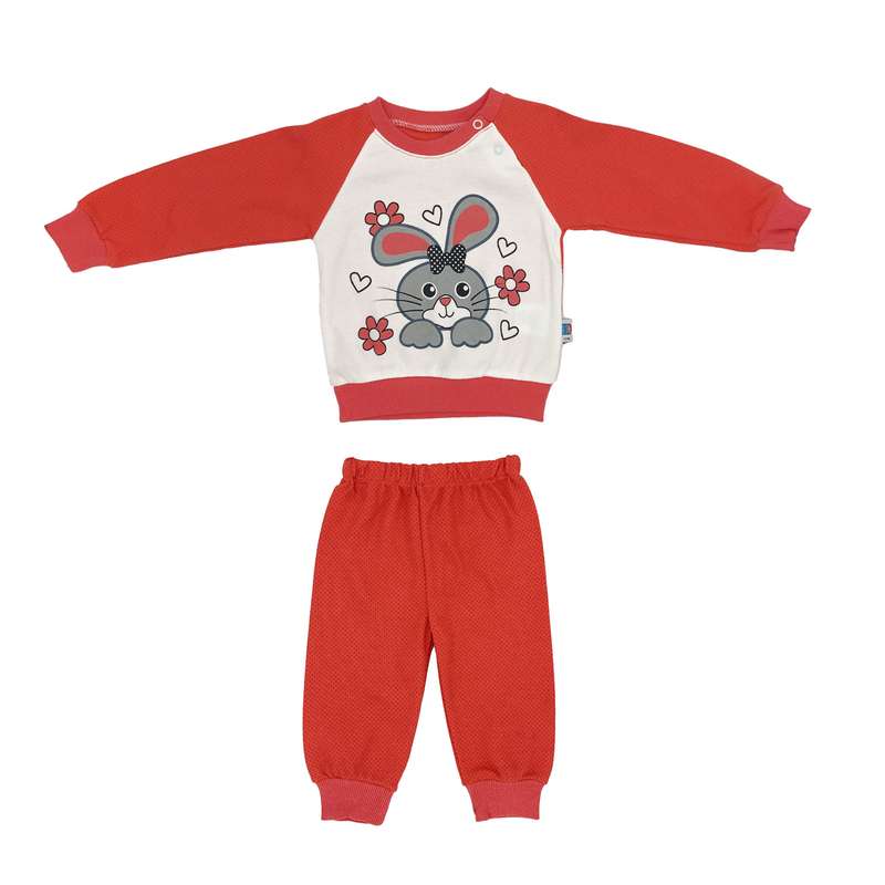 ست تی شرت و شلوار نوزادی مدل 2022 رنگ قرمز