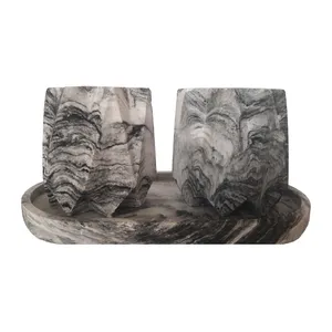 گلدان بتنی میعاد مدل لوتوس کد SM مجموعه 3 عددی