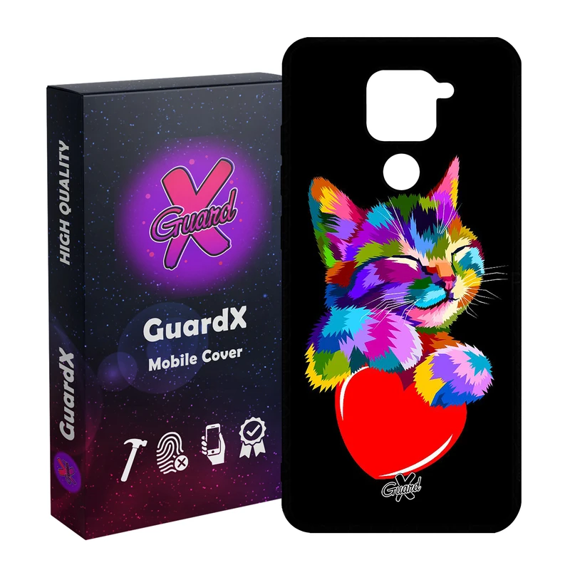 کاور گارد ایکس طرح گربه مدل Glass10269 مناسب برای گوشی موبایل شیائومی Redmi Note 9