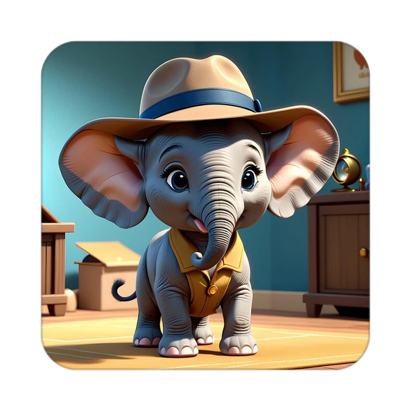 زیر لیوانی کاکتی طرح حیوانات کارتونی مدل mp28374