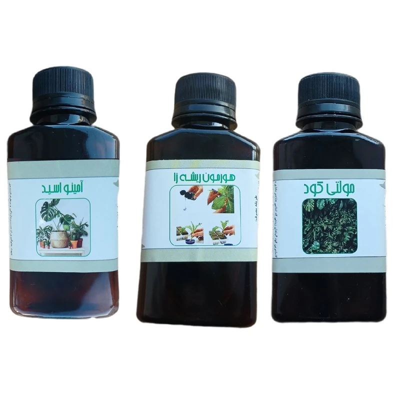 کود مایع امینو اسید و مولتی کود و هورمون ریشه زا مدل life drop حجم 110 میلی لیتر بسته 3 عددی