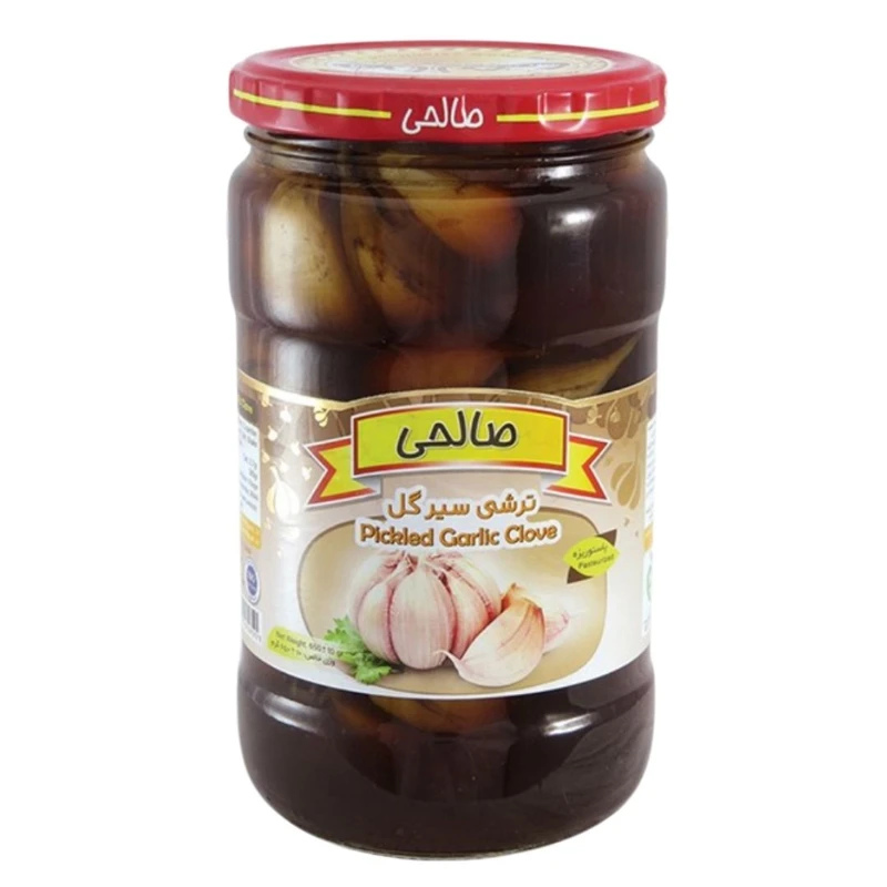 ترشی سیرگل پاستوریزه ممتاز صالحی - 650 گرم مجموعه 4 عددی