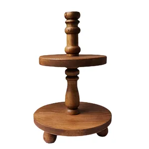 ظرف چوبی گردوچ مدل  گرد دو طبقه کد DK - 2000