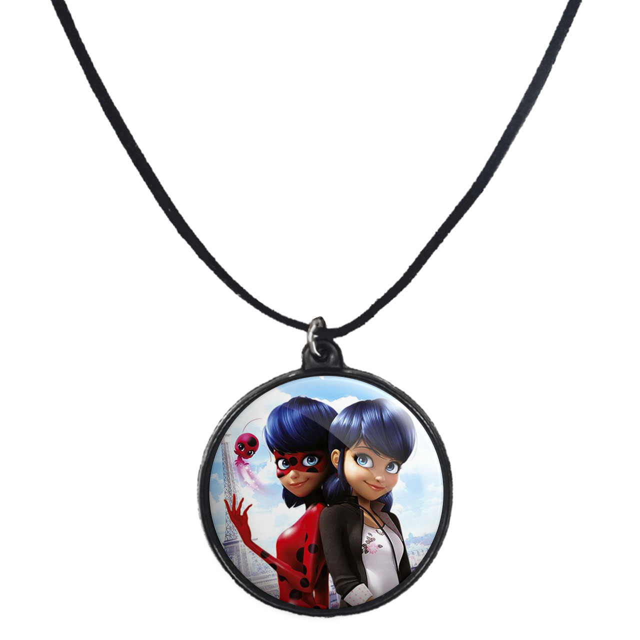 گردنبند پرمانه طرح کفشدوزکی کد pmb.371 مدل دو طرفه