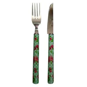 سرویس کارد و چنگال میوه خوری 12 پارچه طرح گل مدل 850