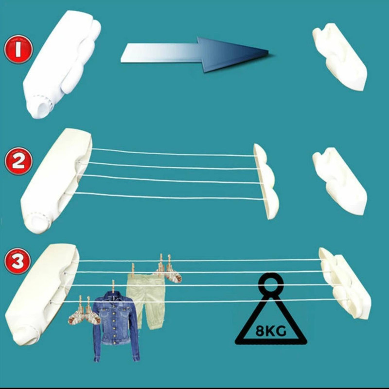 بند رخت دیواری مدل جمع شو