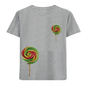 تی شرت آستین کوتاه دخترانه مدل آبنبات چوبی D60