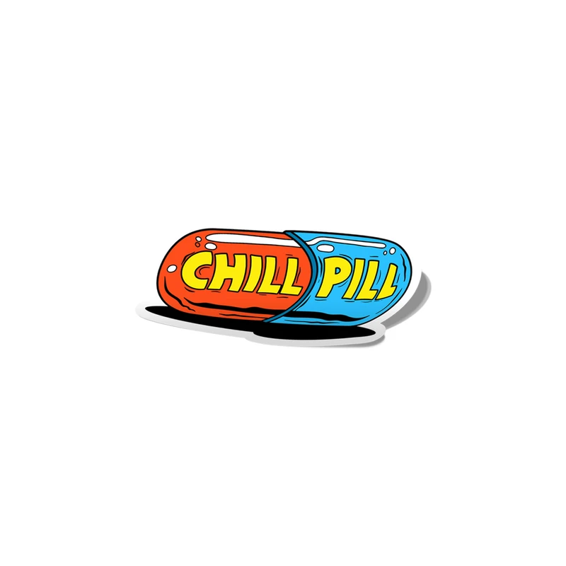 استیکر لپ تاپ لولو طرح قرص آرامش Chill pill کد 818