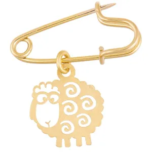 تخفیف سنجاق سینه طلا 18 عیار زنانه نیکان گلد مدل گوسفند