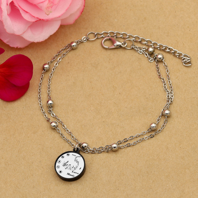 پابند زنانه ناکسیگو مدل شب تاب طرح موسیقی کد LB7427 پابند زنانه ناکسیگو مدل شب تاب طرح موسیقی کد LB7427