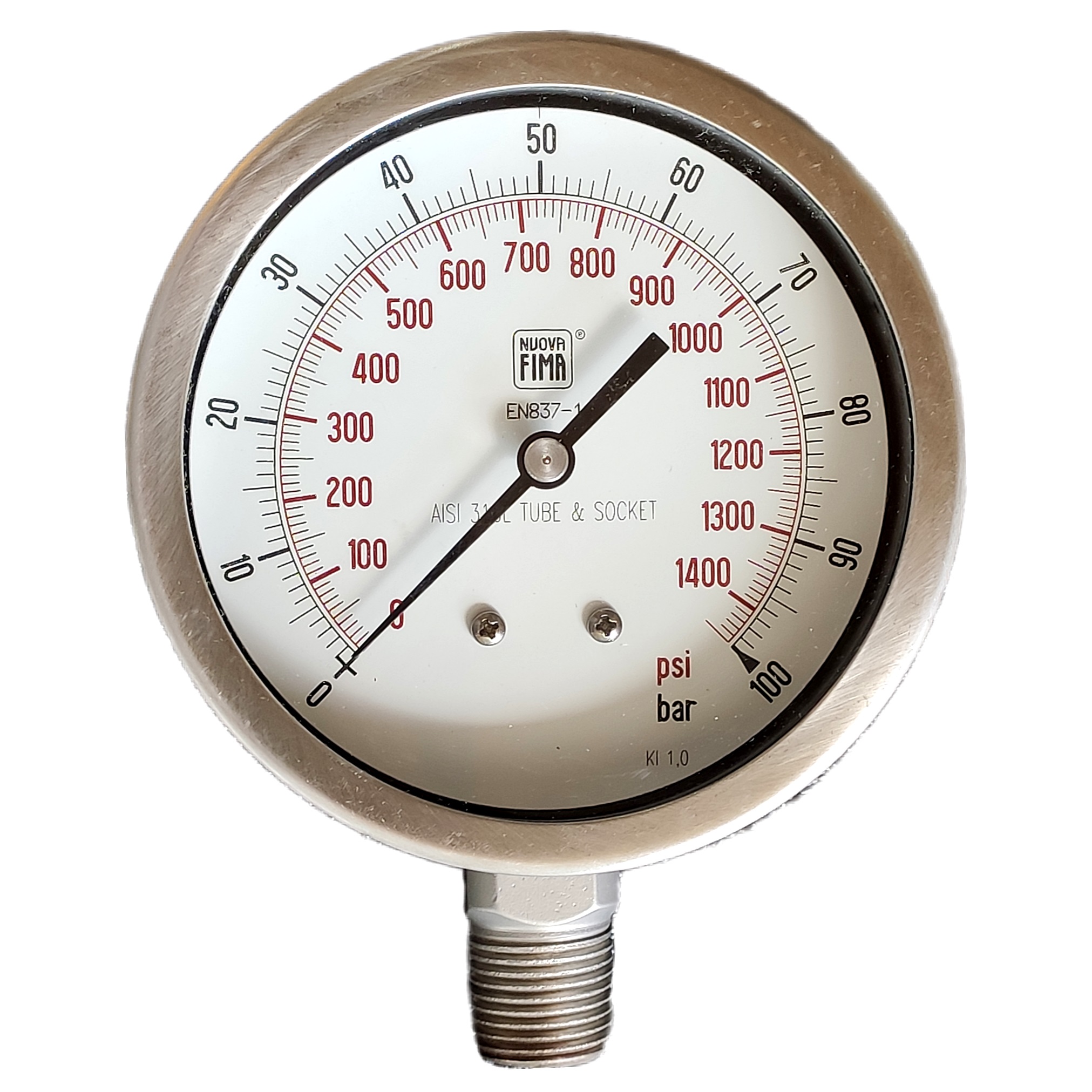 گیج فشار نووا فیما مدل 100bar-10cm