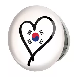 آینه جیبی خندالو طرح پرچم کره جنوبی مدل تاشو کد 20556 