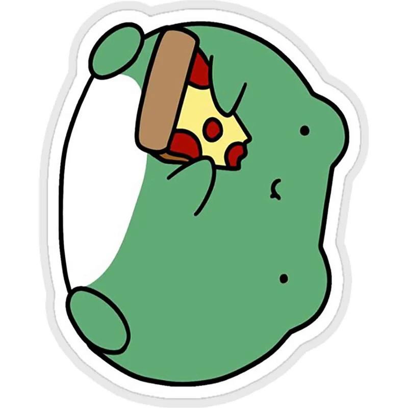 استیکر لپ تاپ طرح frog eating pizza کد ST695