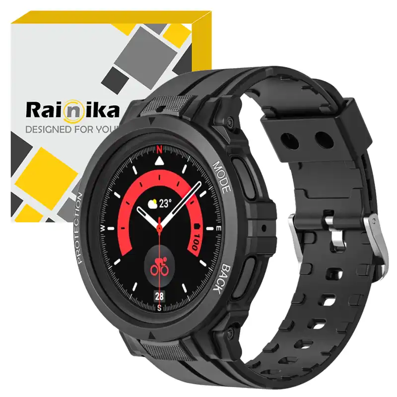 بند رینیکا مدل Armor مناسب برای ساعت هوشمند سامسونگ Galaxy Watch 5 Pro 45mm به همراه کاور
