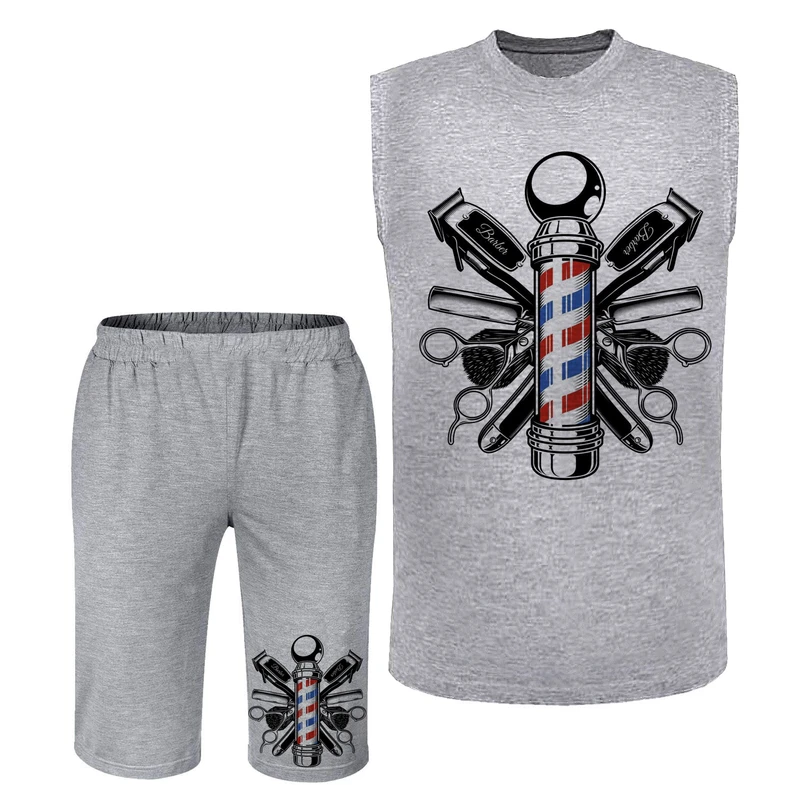 ست تاپ و شلوارک مردانه مدل لوازم ارایشگری کد A480