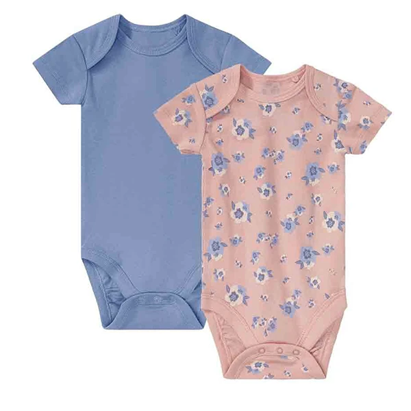 بادی آستین بلند نوزادی لوپیلو مدل گل گلی 5-98 مجموعه 2 عددی