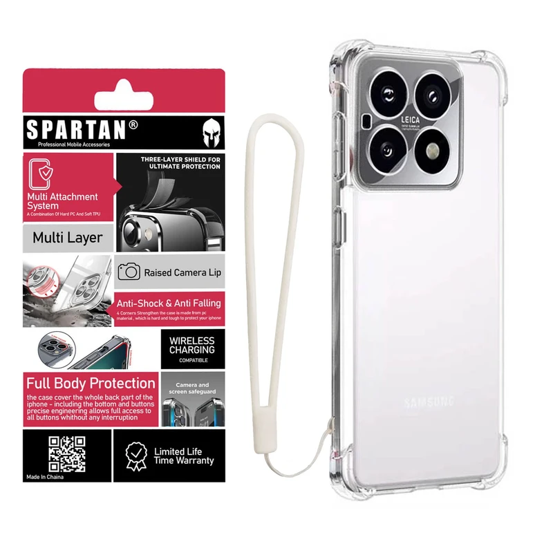 کاور اسپارتان مدل Airbag Strap مناسب برای گوشی موبایل شیائومی Xiaomi 14 به همراه بندآویز