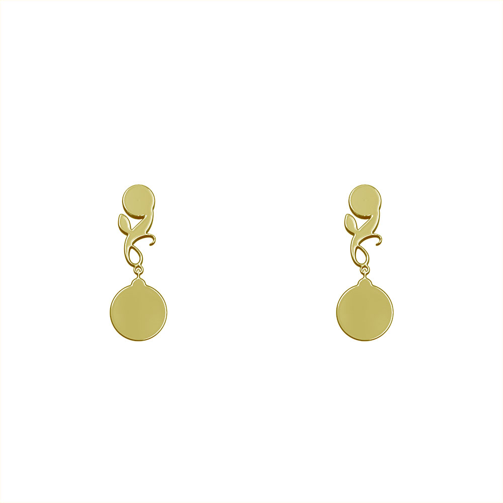 گوشواره طلا 18 عیار زنانه مدوپد مدل هندسی کد GA1-10081