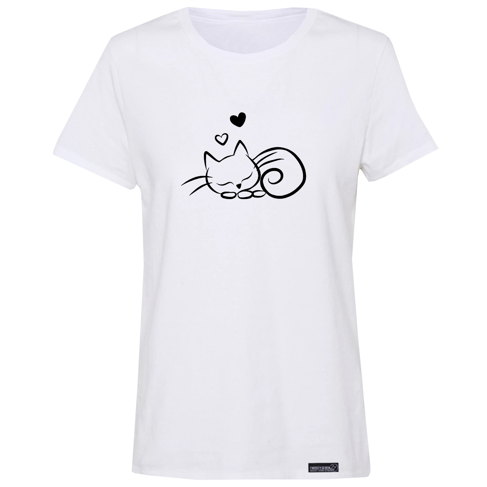 تی شرت آستین کوتاه زنانه 27 مدل گربه کد RN550 -  - 2