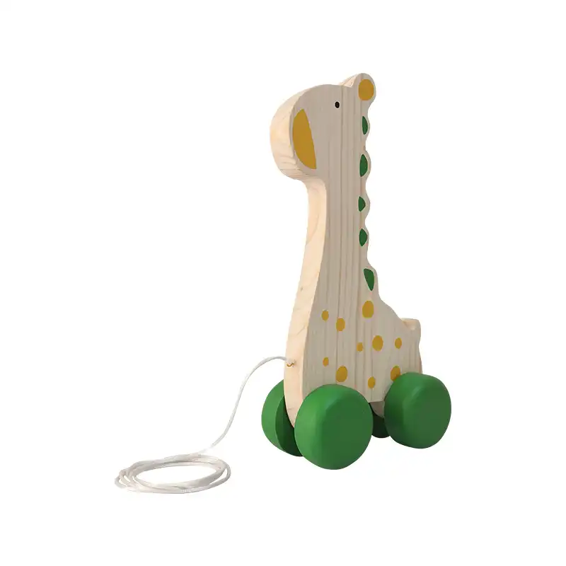 اسباب بازی چوبی مدل زرافه ماشینی کد MKids48-2D