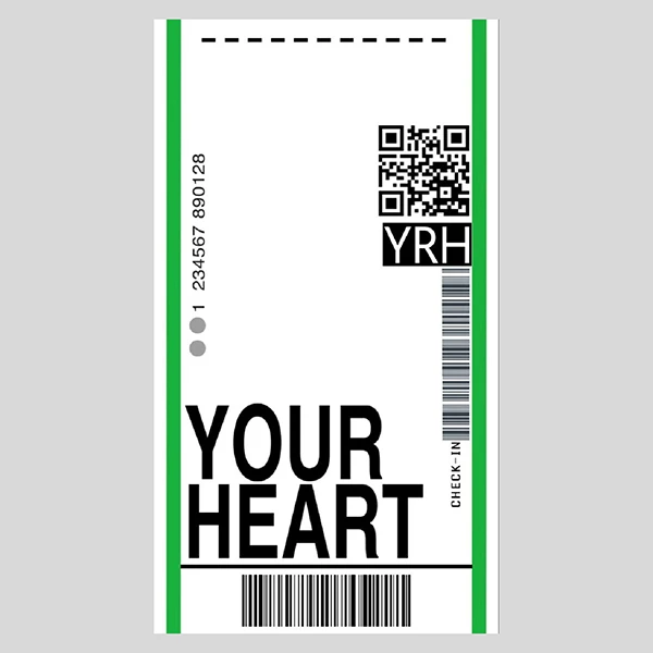 استیکر لپ تاپ مارکت میکس طرح تیکت قلب تو Your Heart ticket کد 1132MMIX