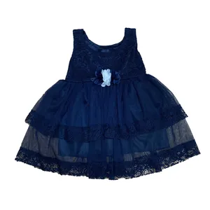 پیراهن دخترانه مدل A&S7173 رنگ سرمه ای