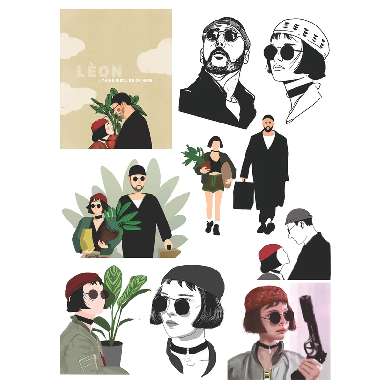 استیکر گافه پرینت طرح لئون پروفشنال کد L07 بسته 10 عددی 