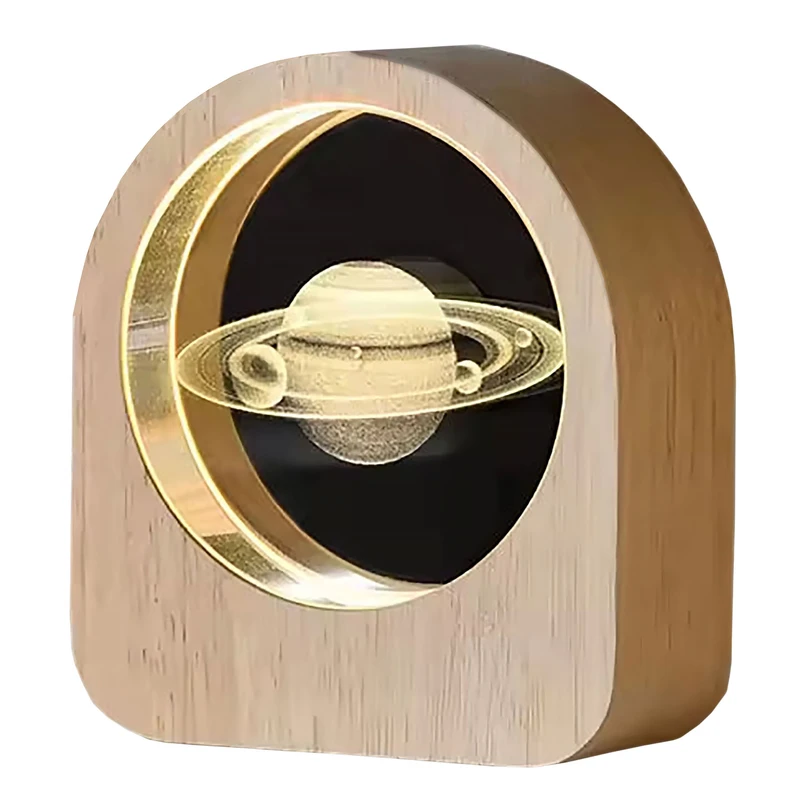 چراغ خواب مدل گرد شیشه ای قاب دار طرح زحل کد 3161