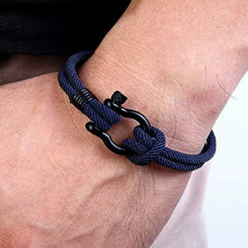 دستبند مردانه مدل گودرن ملوانی بافته شده