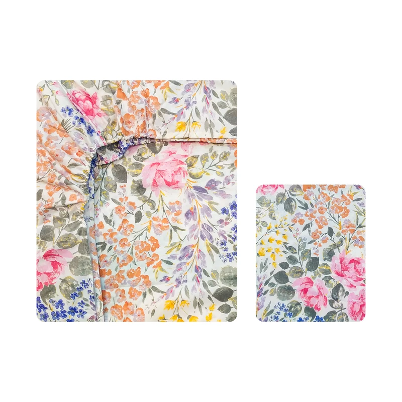 سرویس ملحفه آدنو مدل شقایق کد FI14 یک نفره 2 تکه