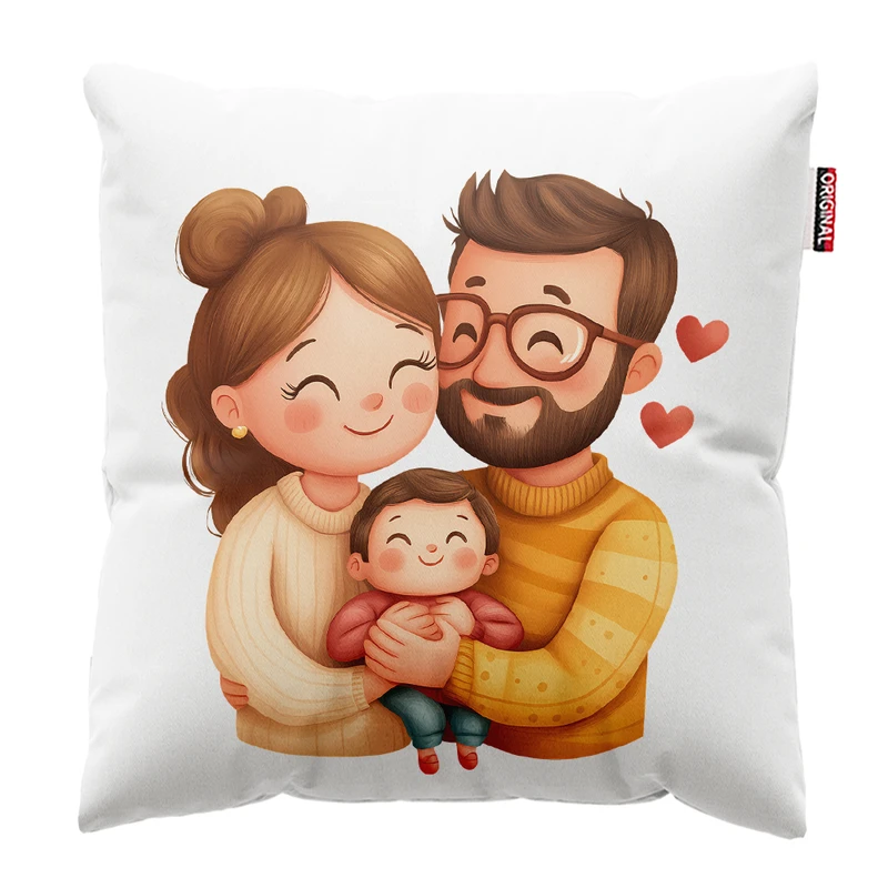 کوسن پاد آفرین مدل خانواده پدر مادر کد PK401805 سایز 40*40 سانتی متر