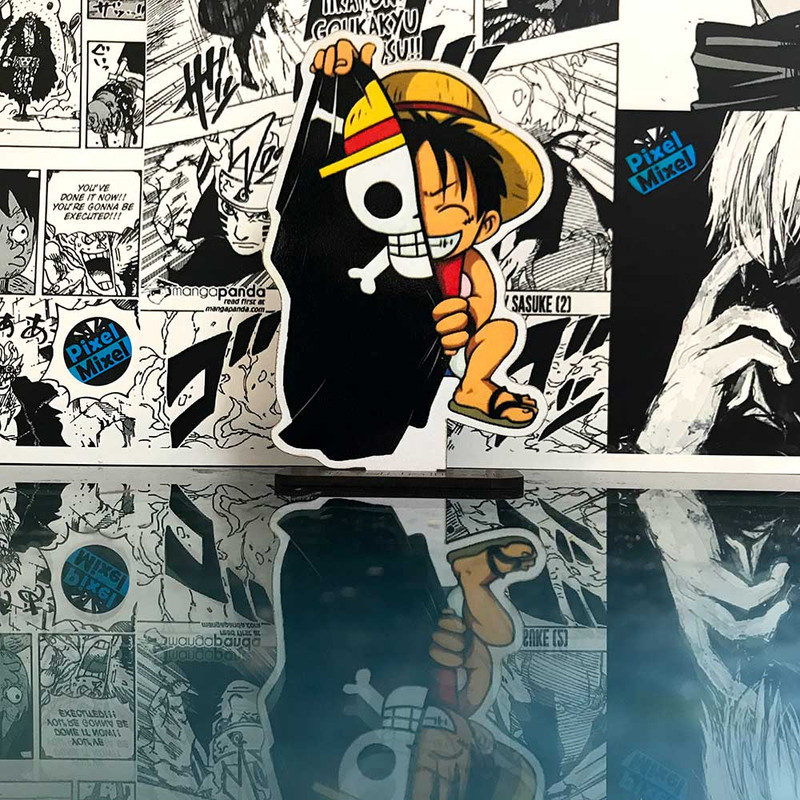 استند رومیزی پیکسل میکسل مدل انیمه وان پیس لوفی