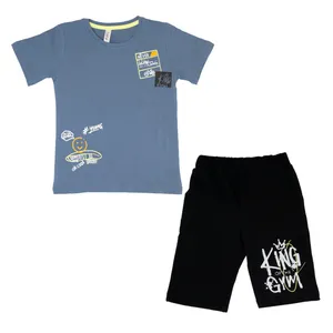 ست تی شرت و شلوارک پسرانه مدل KING GYM