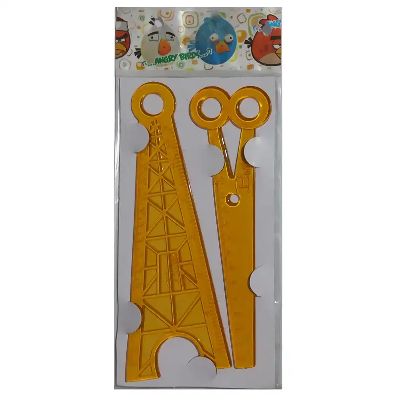 خط کش 15 سانتی متری طرح برج ایفل کد 081 بسته 2 عددی