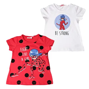 تی شرت دخترانه مدل دختر کفشدوزکی مجموعه دو عددی