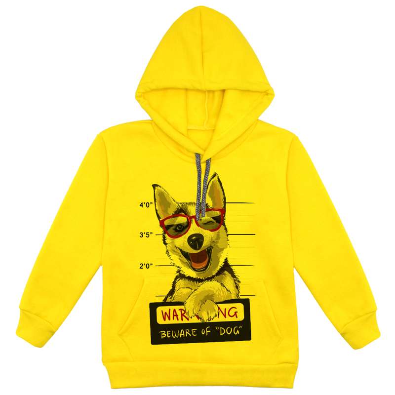 هودی پسرانه مدل هاسکی F67  رنگ زرد