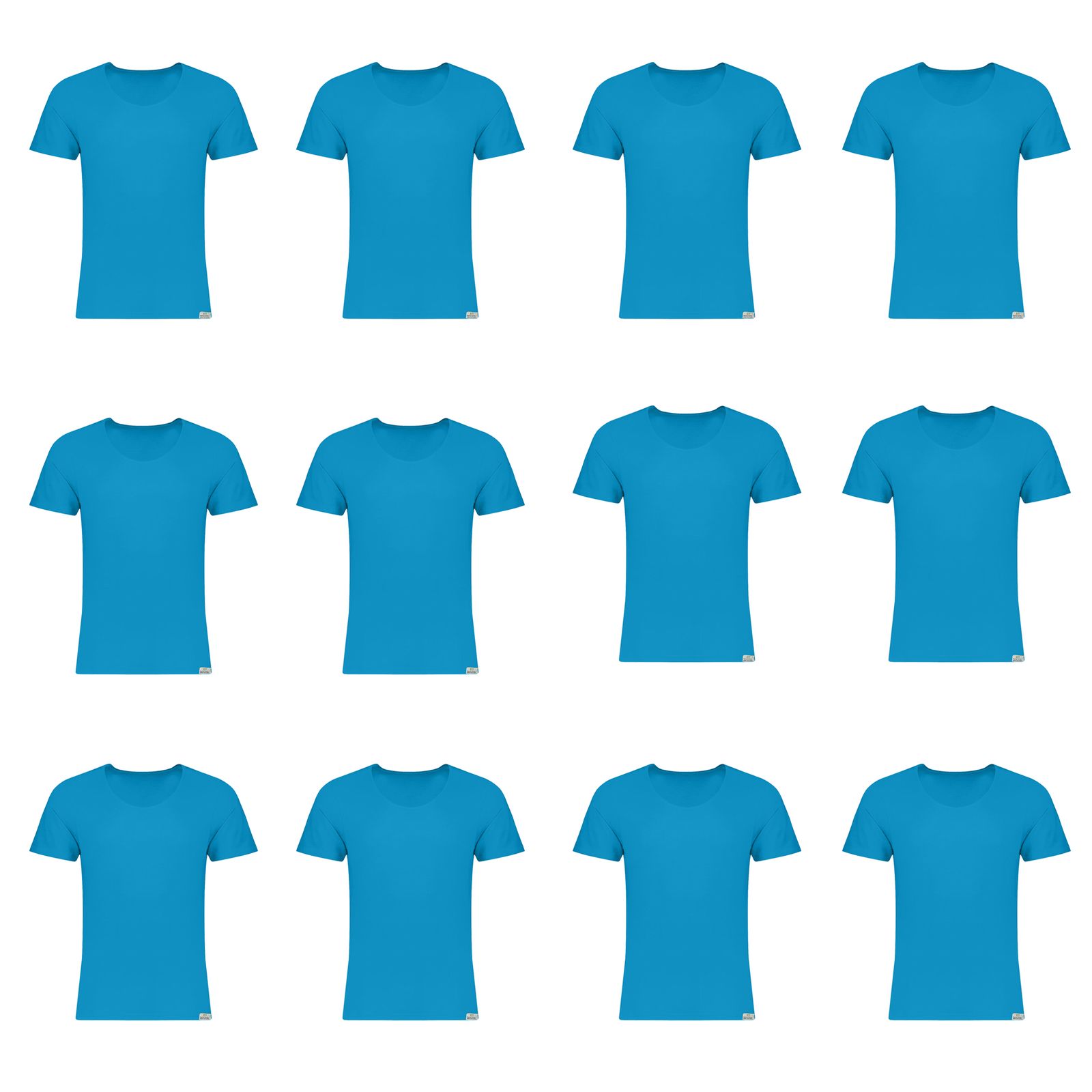 زیرپوش آستین دار مردانه برهان تن پوش مدل 3-02 بسته 12 عددی رنگ آبی فیروزه ای