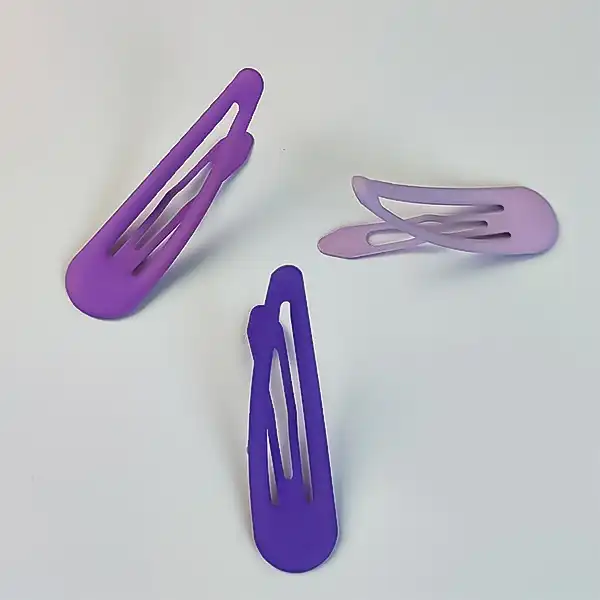 گیره مو زنانه مدل تق تقی پاستیلی مات کد 4039 بسته 3 عددی