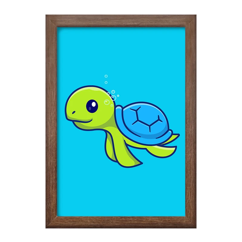 تابلو خندالو طرح حیوانات بامزه لاکپشت کد 29688