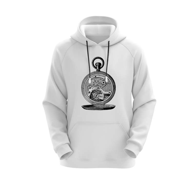 هودی زنانه مدل ساعت کد E48 رنگ سفید