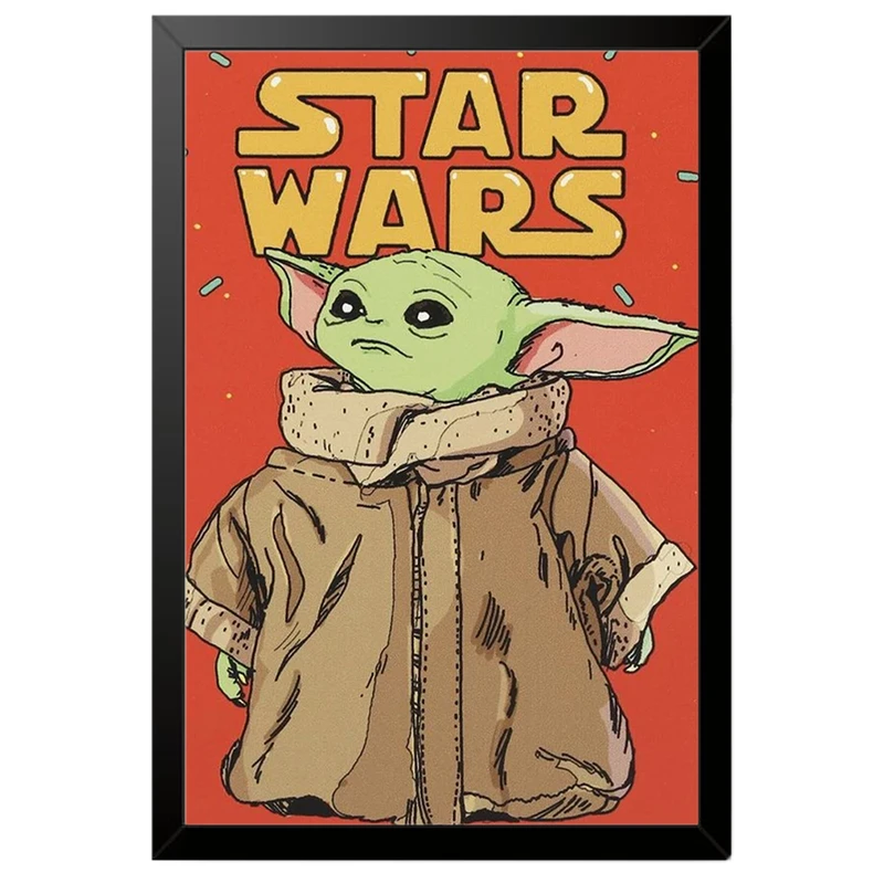 تابلو بکلیت طرح بیبی یودا Baby Yoda (Grogu) مدل B-po2058 فریم مشکی