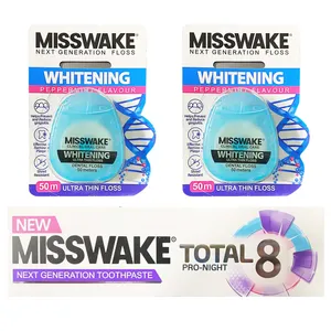 خمیر دندان میسویک مدل Total 8 حجم 75 میلی لیتر به همراه نخ دندان میسویک مدل Whitening بسته 2 عددی
