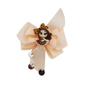 گیره مو دخترانه مدل عروسکی پلنگی کد M30