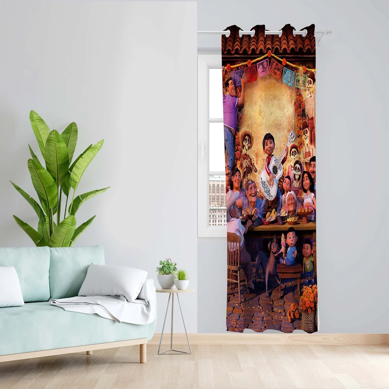 پرده طرح کارتونی مدل مخمل پانچی کد 5576 z سایز 140x200 سانتی متر