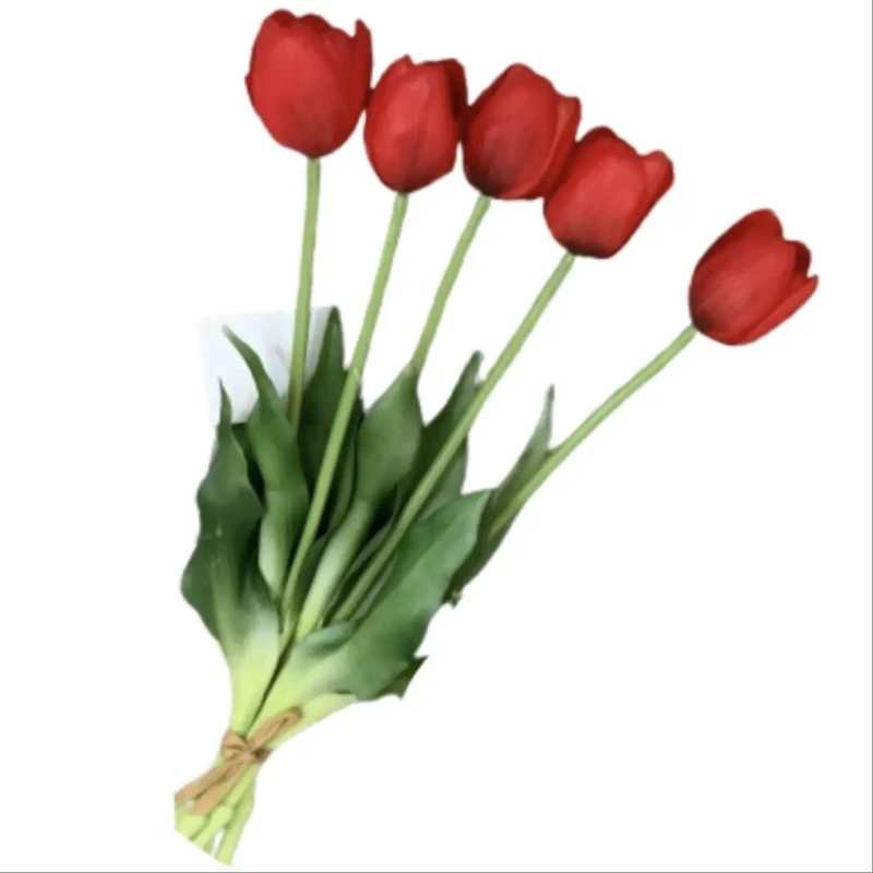 گل مصنوعی مدل دسته گل لاله سیلیکونی 