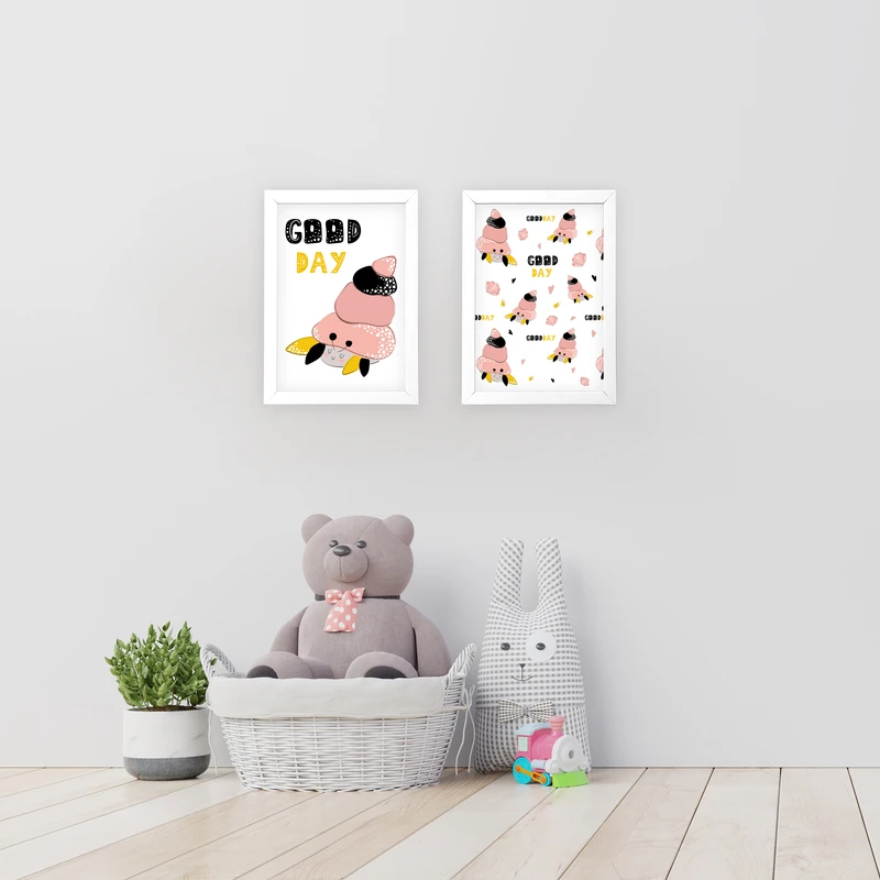 تابلو اتاق کودک آرتیفن کد K189W مجموعه 2 عددی