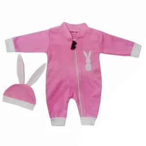 ست سرهمی و کلاه نوزادی دخترانه مدل خرگوش کد 0003